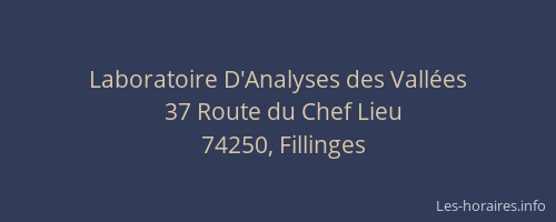 Laboratoire D'Analyses des Vall&eacute;es
