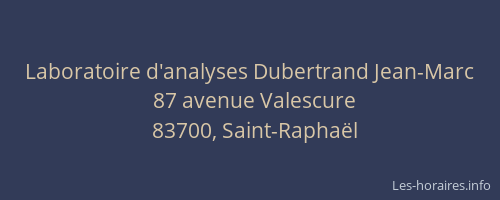 Laboratoire d'analyses Dubertrand Jean-Marc