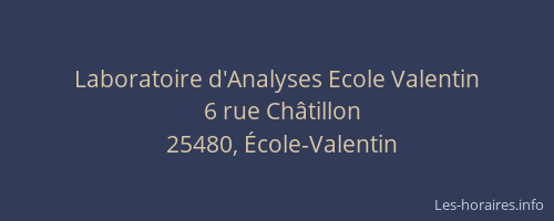 Laboratoire d'Analyses Ecole Valentin
