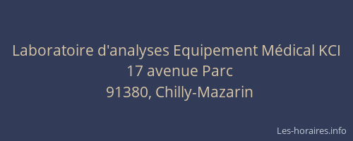 Laboratoire d'analyses Equipement Médical KCI