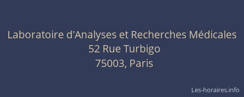 Laboratoire d'Analyses et Recherches Médicales