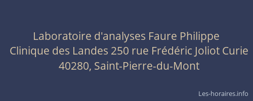 Laboratoire d'analyses Faure Philippe