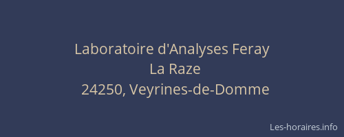 Laboratoire d'Analyses Feray