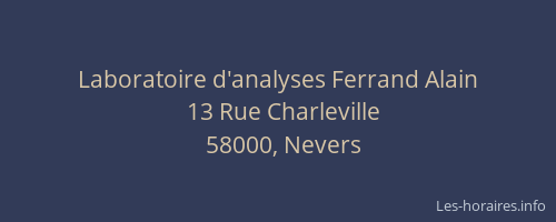Laboratoire d'analyses Ferrand Alain