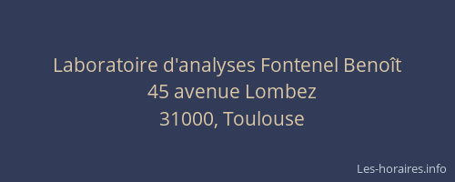 Laboratoire d'analyses Fontenel Benoît
