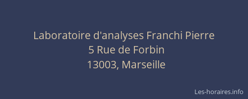 Laboratoire d'analyses Franchi Pierre