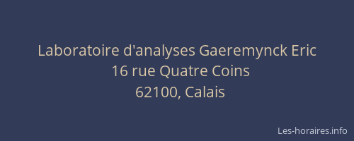 Laboratoire d'analyses Gaeremynck Eric