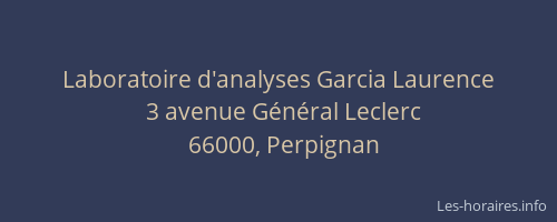Laboratoire d'analyses Garcia Laurence