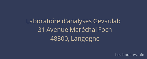 Laboratoire d'analyses Gevaulab
