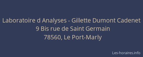 Laboratoire d Analyses - Gillette Dumont Cadenet