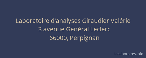 Laboratoire d'analyses Giraudier Valérie
