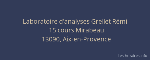 Laboratoire d'analyses Grellet Rémi