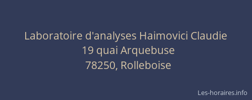 Laboratoire d'analyses Haimovici Claudie