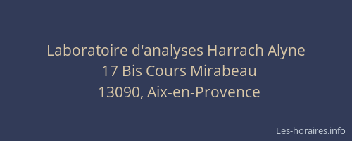 Laboratoire d'analyses Harrach Alyne