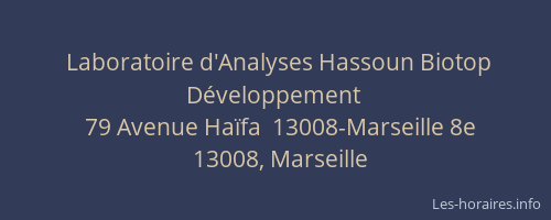 Laboratoire d'Analyses Hassoun Biotop Développement