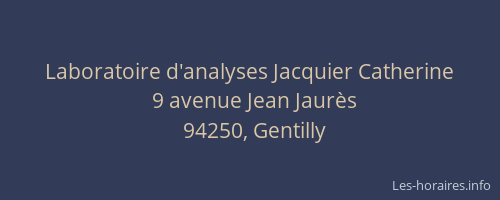 Laboratoire d'analyses Jacquier Catherine