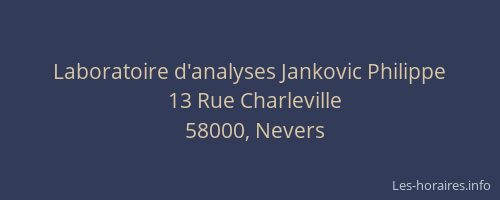 Laboratoire d'analyses Jankovic Philippe