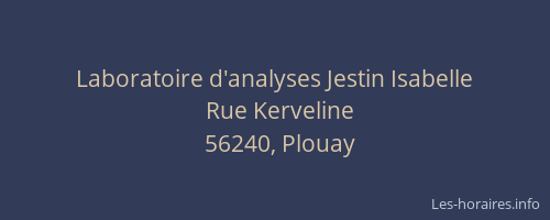 Laboratoire d'analyses Jestin Isabelle
