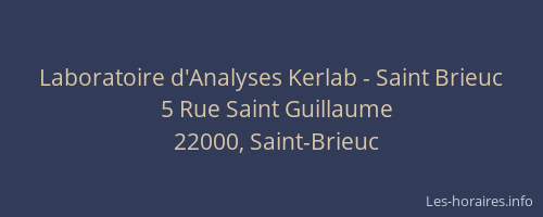 Laboratoire d'Analyses Kerlab - Saint Brieuc