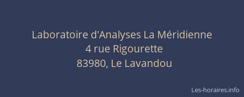 Laboratoire d'Analyses La Méridienne