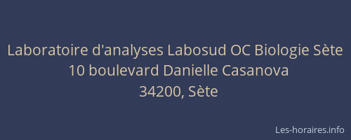Laboratoire d'analyses Labosud OC Biologie Sète
