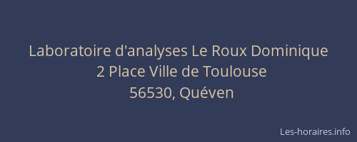 Laboratoire d'analyses Le Roux Dominique