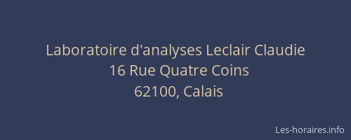 Laboratoire d'analyses Leclair Claudie