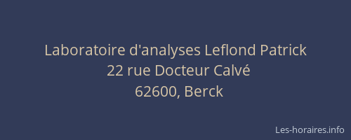 Laboratoire d'analyses Leflond Patrick