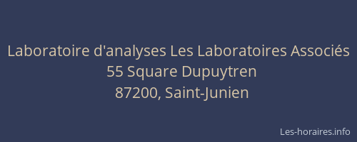 Laboratoire d'analyses Les Laboratoires Associ&eacute;s