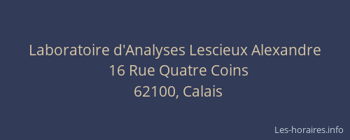Laboratoire d'Analyses Lescieux Alexandre