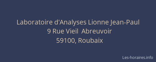 Laboratoire d'Analyses Lionne Jean-Paul