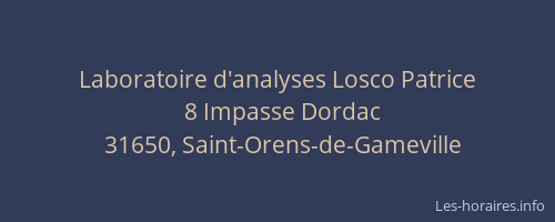 Laboratoire d'analyses Losco Patrice