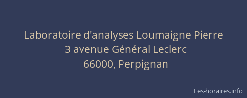 Laboratoire d'analyses Loumaigne Pierre