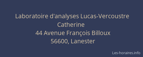 Laboratoire d'analyses Lucas-Vercoustre Catherine