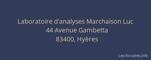 Laboratoire d'analyses Marchaison Luc