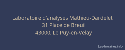 Laboratoire d'analyses Mathieu-Dardelet
