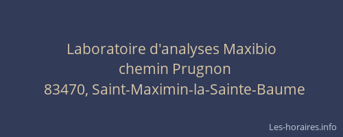 Laboratoire d'analyses Maxibio