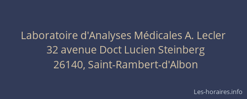 Laboratoire d'Analyses M&eacute;dicales A. Lecler