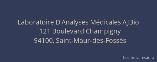 Laboratoire D'Analyses M&eacute;dicales AJBio