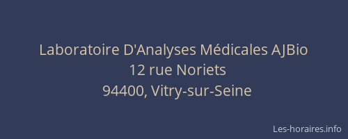 Laboratoire D'Analyses M&eacute;dicales AJBio