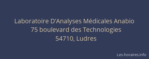 Laboratoire D'Analyses M&eacute;dicales Anabio