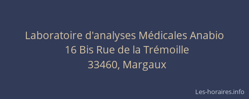 Laboratoire d'analyses M&eacute;dicales Anabio