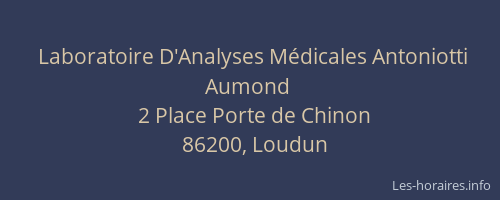 Laboratoire D'Analyses M&eacute;dicales Antoniotti Aumond