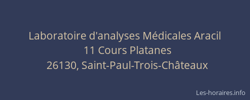 Laboratoire d'analyses M&eacute;dicales Aracil