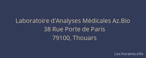 Laboratoire d'Analyses M&eacute;dicales Az.Bio