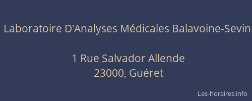 Laboratoire D'Analyses Médicales Balavoine-Sevin