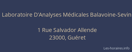 Laboratoire D'Analyses M&eacute;dicales Balavoine-Sevin