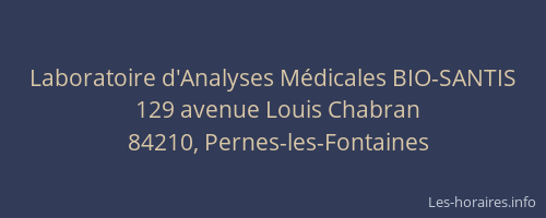 Laboratoire d'Analyses M&eacute;dicales BIO-SANTIS