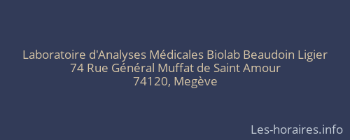 Laboratoire d'Analyses M&eacute;dicales Biolab Beaudoin Ligier