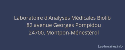 Laboratoire d'Analyses M&eacute;dicales Biolib